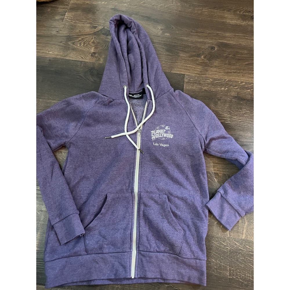 Planet Hollywood Las Vegas Full Zip Hoodie Purple Heathered Medium Sweatshirt